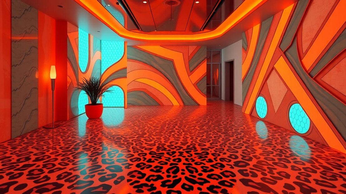 Leopard floor